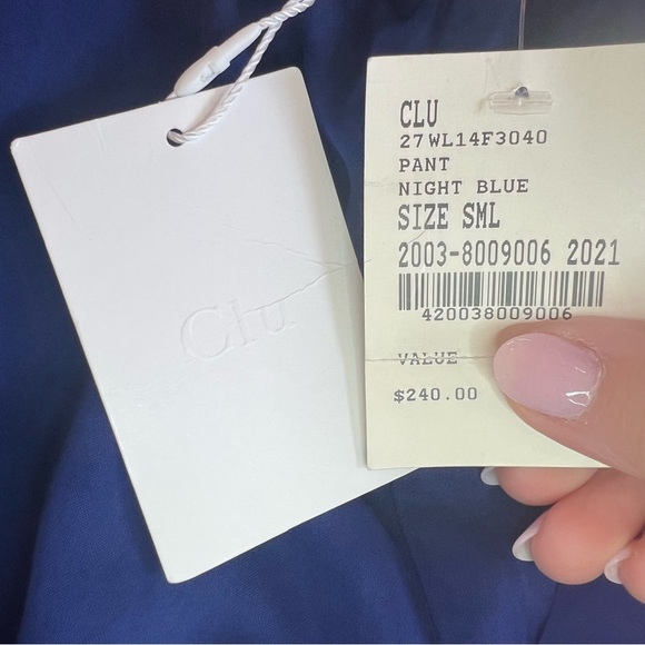 Clu Blue Silk Pants - Picture 3 of 5